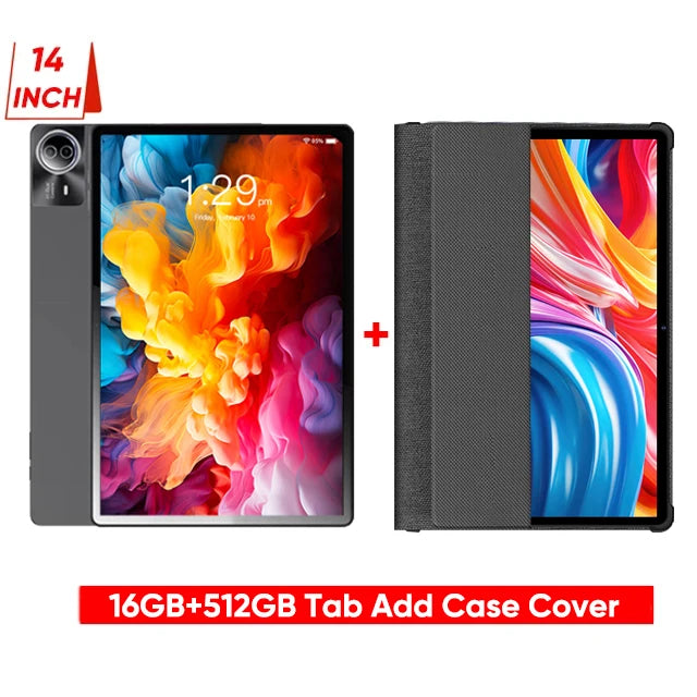 Latest Large Screen 14 Inch Tablet Pc Android 14 tablet 16+512GB Phone Call BT 5G WiFi Pad For Educational/Sheet music/Kitchen
