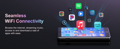 80GB (16+64GB) MP3 player with Bluetooth 5.0 and WiFi, Spotify, Android 13 OS, camera and speakers