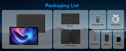 10 Inch Tablet Android 15 A523 8 Core Tablets 24GB+128GB 1TB Expansion WiFi 6 5MP+8MP Stylus Keyboard Mouse Headphone PC PAD Set