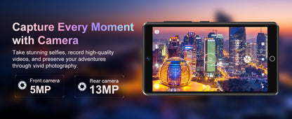 80GB (16+64GB) MP3 player with Bluetooth 5.0 and WiFi, Spotify, Android 13 OS, camera and speakers