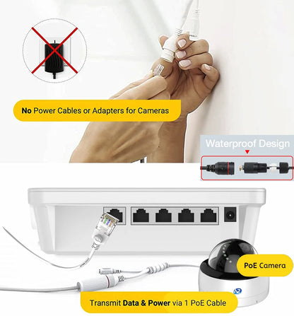 8CH 4K POE NVR With 12" LCD Monitor H.265 Onvif CCTV PoE Network Video Recorder Power Over Ethernet Xmeye 8MP NVR for IP Cameras