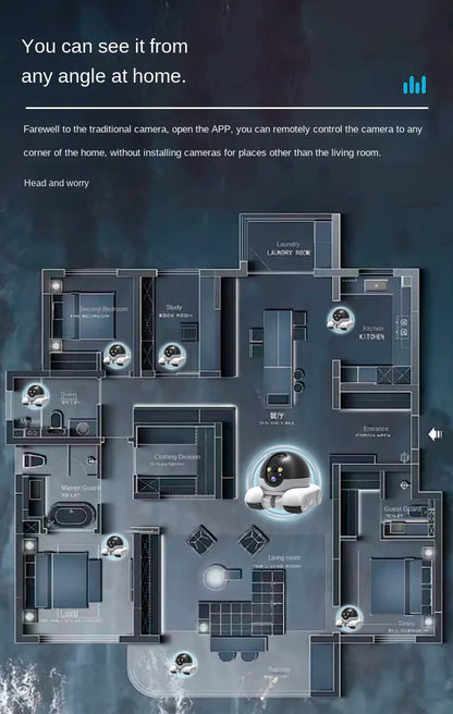 Pet Surveillance Camera | 360° Robot Camera,Baby Pet Camera, Bidirectional Dialogue,Motion Detection,Dog/Cat/Baby/Elderly