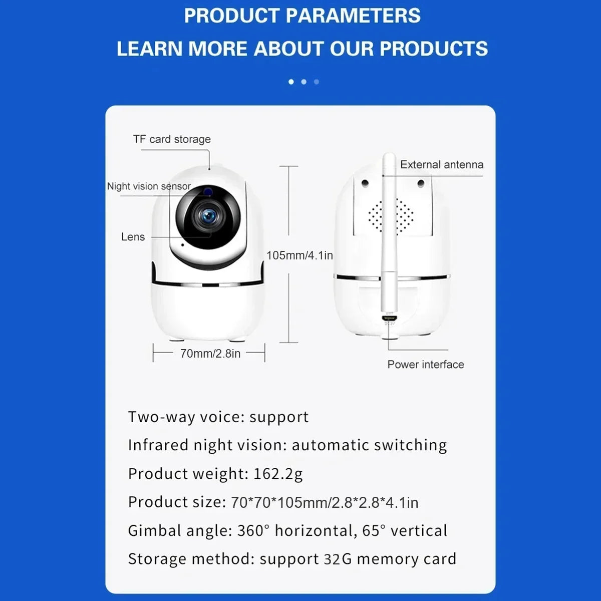 Wifi Camera Baby Monitor Surveillance 1080P CCTV HD Smart Night Vision Intelligent Tracking YsxLite APP Security Mini IP Camera