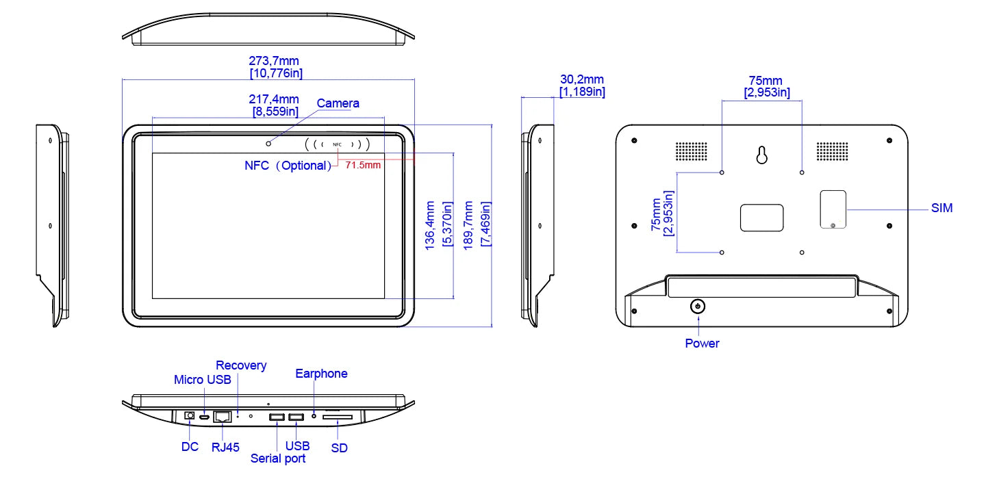 10.1inch Lcd Touch Screen Conference System Capacitive Touch Android Tablet with LED Light Bar