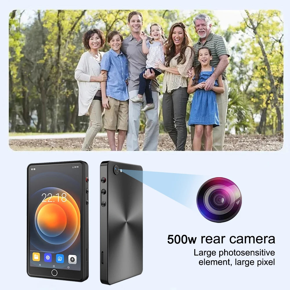 Camera Mp4 Player Bluetooth Wifi Android 16gb Touch Screen Hifi Music Voice Recorder Video Mp3 Player TF Card Speaker Free App