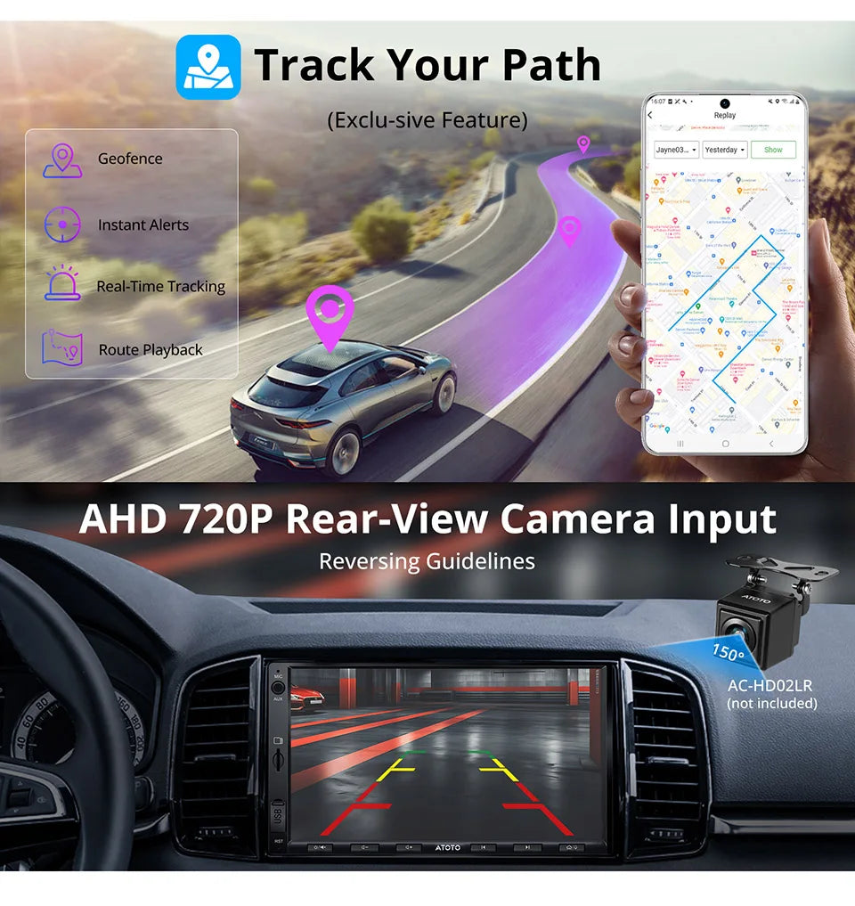 ATOTO Android Double 2 Din Car Stereo 7 inch Automotive Multimedia Player Radio Android Auto Carplay Screen Navigation 2Din A5L