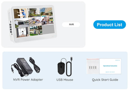 8CH 4K POE NVR With 12" LCD Monitor H.265 Onvif CCTV PoE Network Video Recorder Power Over Ethernet Xmeye 8MP NVR for IP Cameras