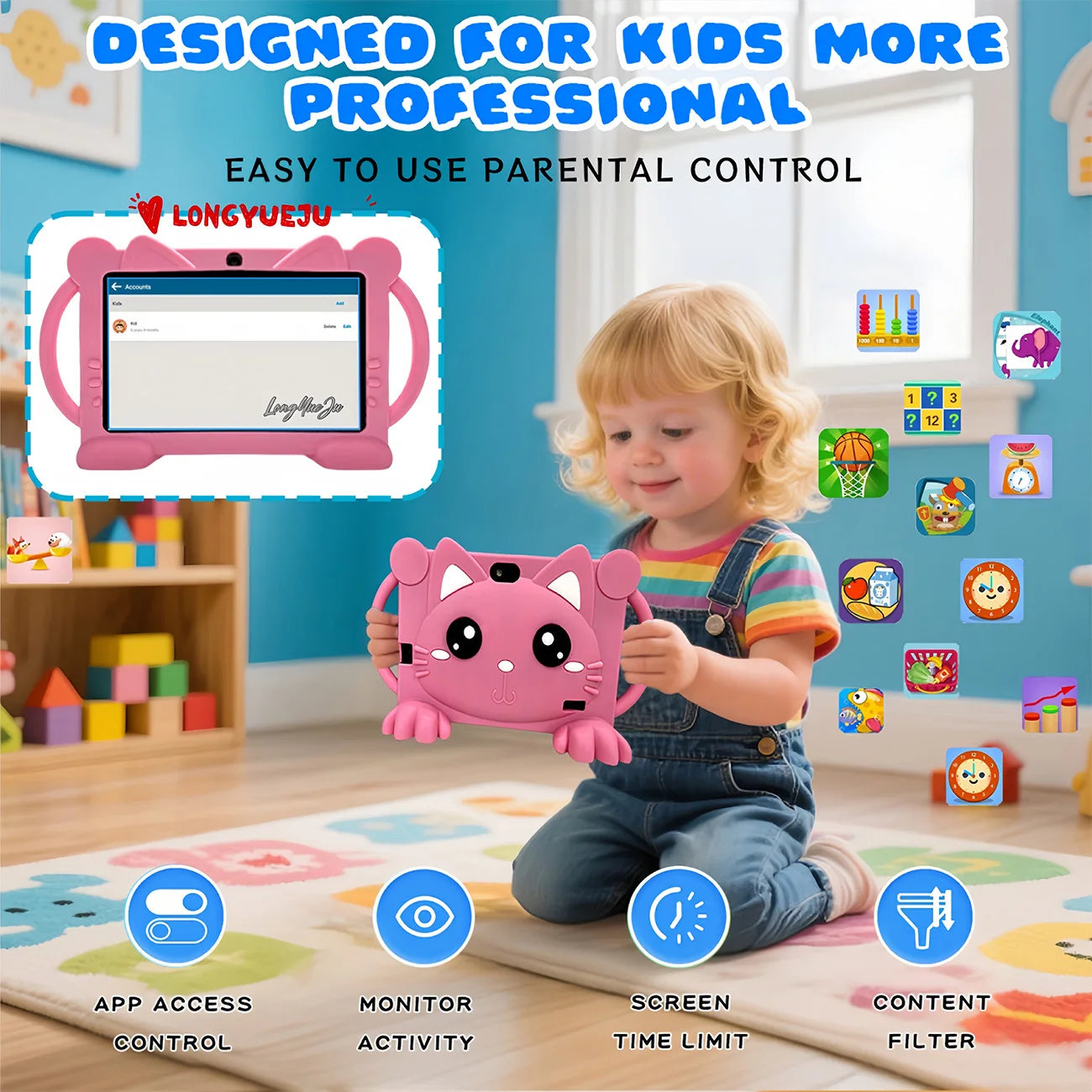 Latest generation 7-inch Android tablet, educational and entertainment all-in-one machine, equipped with IWAWA, parental control