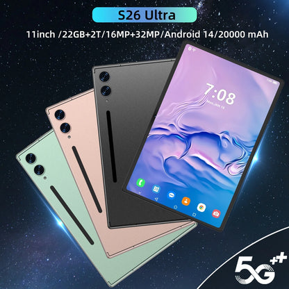 2025 Global Version New S26 Ultra Tablet 22GB+2T 11inch HD 4K Android14 20000mAh 5G Dual SIM Phone Call WiFi GPS WPS Tablet PC