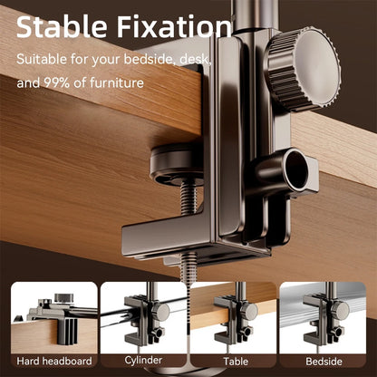 Tablet Holder iPad Desk Stand with 360° Adjustable Foldable Metal Arm Tablet Bracket for Phone Tablet or Other 4~13In Devices