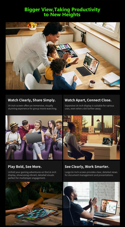 2025 Global Version Super Large Screen 14 inch Tablet Pc Android 14 4G Phone Call 16GB+512GB Tablets 14" GPS 5G WiFi FM 12000mAh