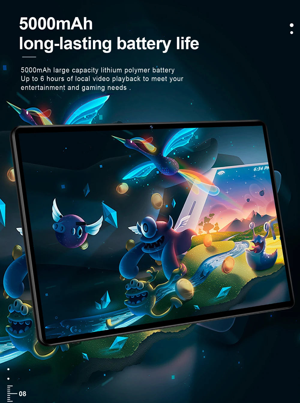 TABLET 10.1 Inch Tablet Android 11 Tablet 6GB RAM 128GB ROM 3G 4G Mobile Phone Call Octa Core 8 CPU AI Speed-up 5000mAh Battery