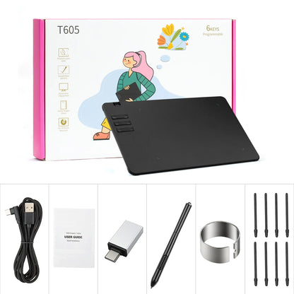 2025 Graphics Drawing Tablet Ultra-thin Art Creation Sketch Digital Tablet with Battery-free Stylus 8192 Levels Pressure