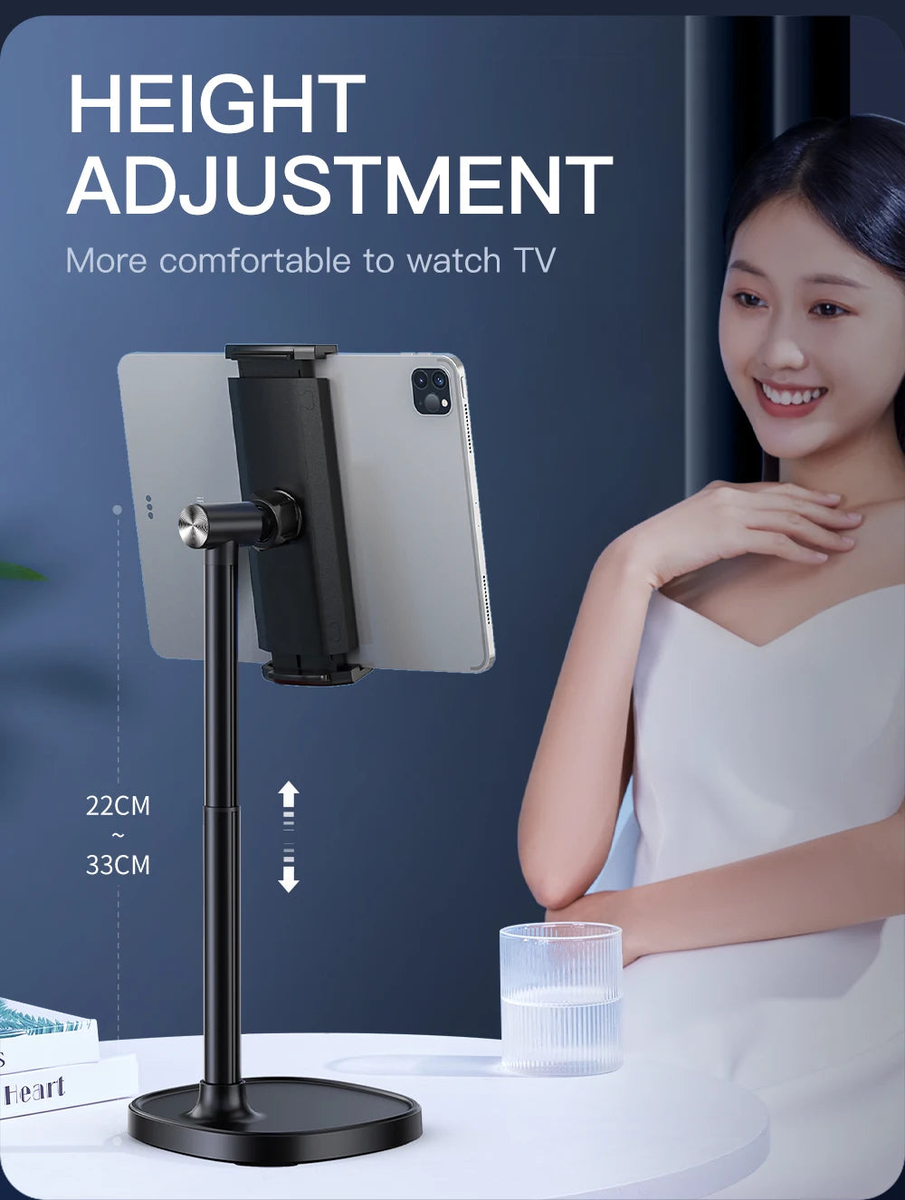 Tablet Stand Portable Aluminum Alloy Phone Tablet Holder for Ipad Phone Stand Adjustable