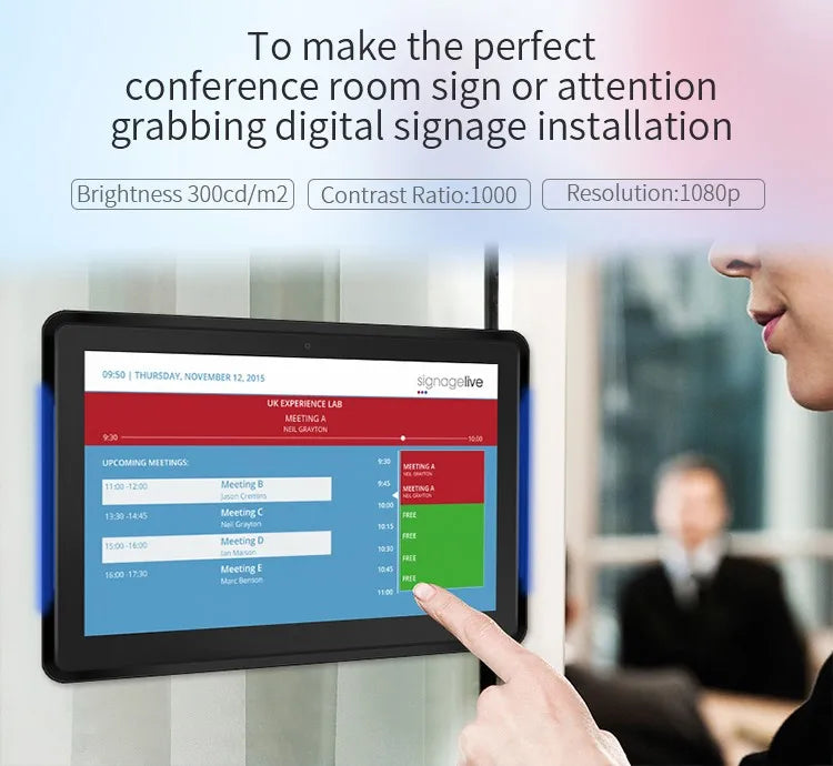10.1inch Lcd Touch Screen Conference System Capacitive Touch Android Tablet with LED Light Bar