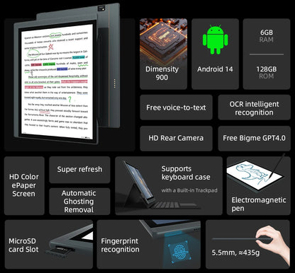 BIGME B1051C ereader, 10.3 inch Color E-ink Ebook Reader, 6+128GB Android 14 Tablet Electronic book reader, B1051C Pro 8+256GB