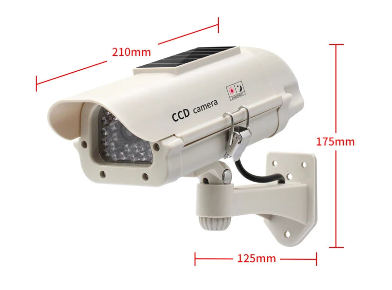 Solar Powered Waterproof Fake Camera Dummy CCD Security Camera Red Flashing Leds Home Office Surveillance System Scare Theft