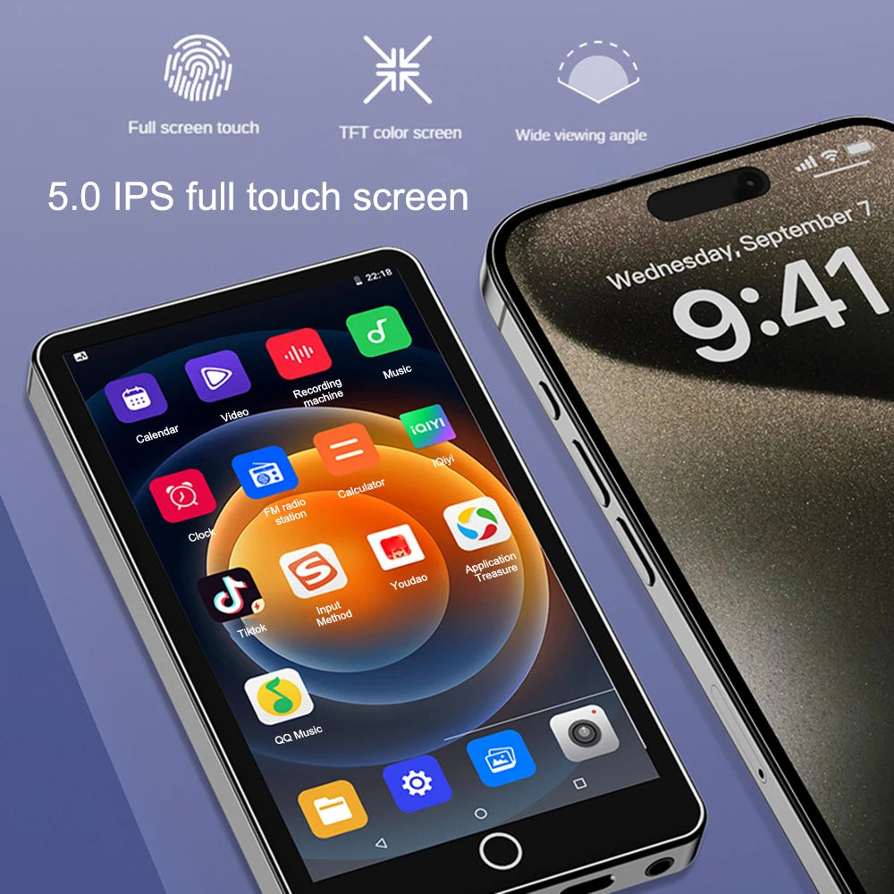 Camera Mp4 Player Bluetooth Wifi Android 16gb Touch Screen Hifi Music Voice Recorder Video Mp3 Player TF Card Speaker Free App