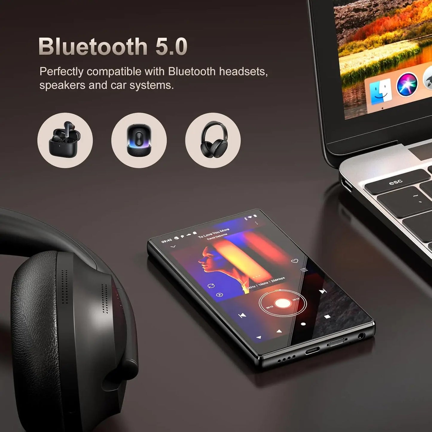 96GB (64GB+32GB) Android 13 OS MP3 & MP4 Players with Bluetooth and WiFi,  5" Touchscreen and Speaker, 4GB RAM & 32GB ROM