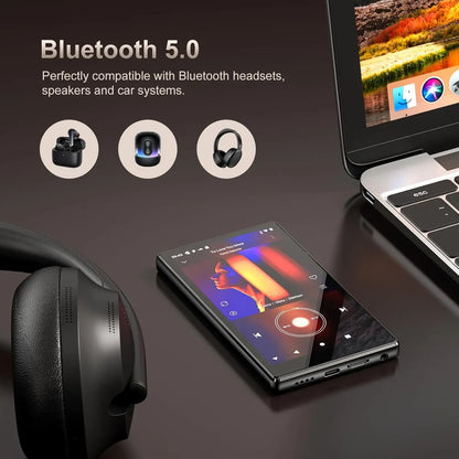 96GB (64GB+32GB) Android 13 OS MP3 & MP4 Players with Bluetooth and WiFi,  5" Touchscreen and Speaker, 4GB RAM & 32GB ROM