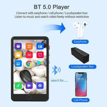 Camera Mp4 Player Bluetooth Wifi Android 16gb Touch Screen Hifi Music Voice Recorder Video Mp3 Player TF Card Speaker Free App