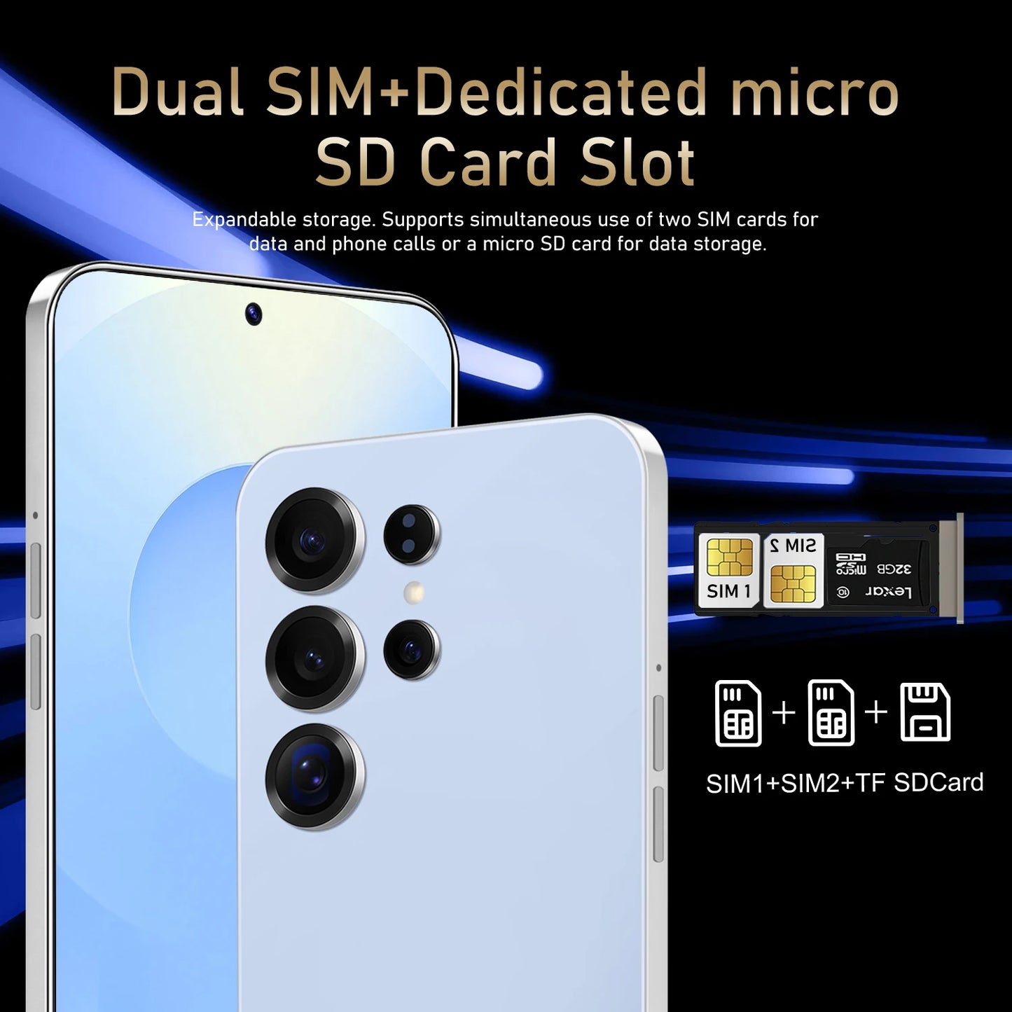NEW S26 Ultra HOT Original 7.3inch Intelligent 5G Dual Card Dual Standby Android 14 System Cheap Global Version 7800mAh Battery