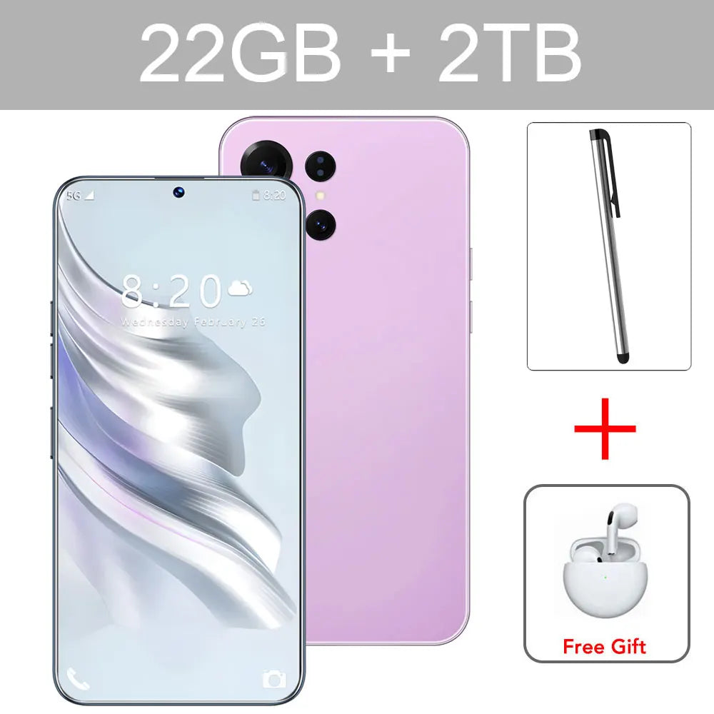 2026 NEW S26 Ultra Original 7.3HD Cheap Intelligent 5G Dual Card Dual Standby Android 14 System Global Version 7800mAh Battery