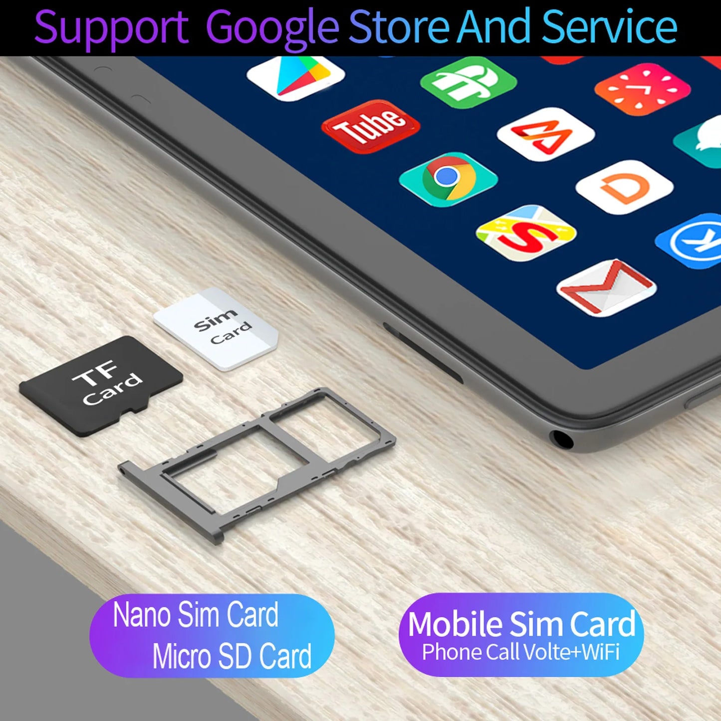 2024 Top selling 10.1-inch Tablet with 4GB RAM 64GB ROM, Android 11 System Tablet Song Player Global Version Tablet 5000 mAh