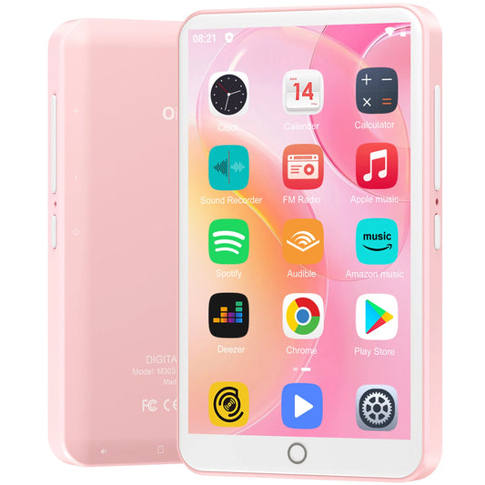 80GB (16GB+64GB) MP3 Player Android 9.0 with Bluetooth and WiFi, 4.0-inch with speakers, FM radio, eBooks, capacity up to 512GB