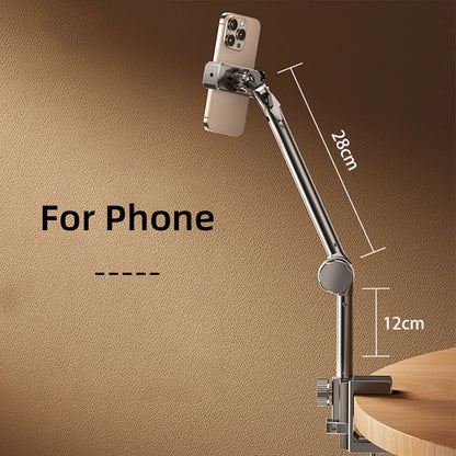 Tablet Holder iPad Desk Stand with 360° Adjustable Foldable Metal Arm Tablet Bracket for Phone Tablet or Other 4~13In Devices