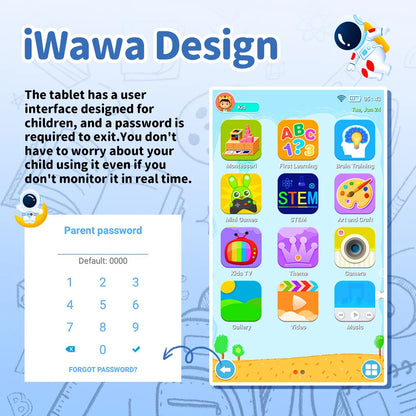 7 Inch New Kids Tablet PC 5G WiFi Quad Core 4GB RAM 128GB ROM Android 15 for Children Gifts 3200mAh Educational Learning Tablets