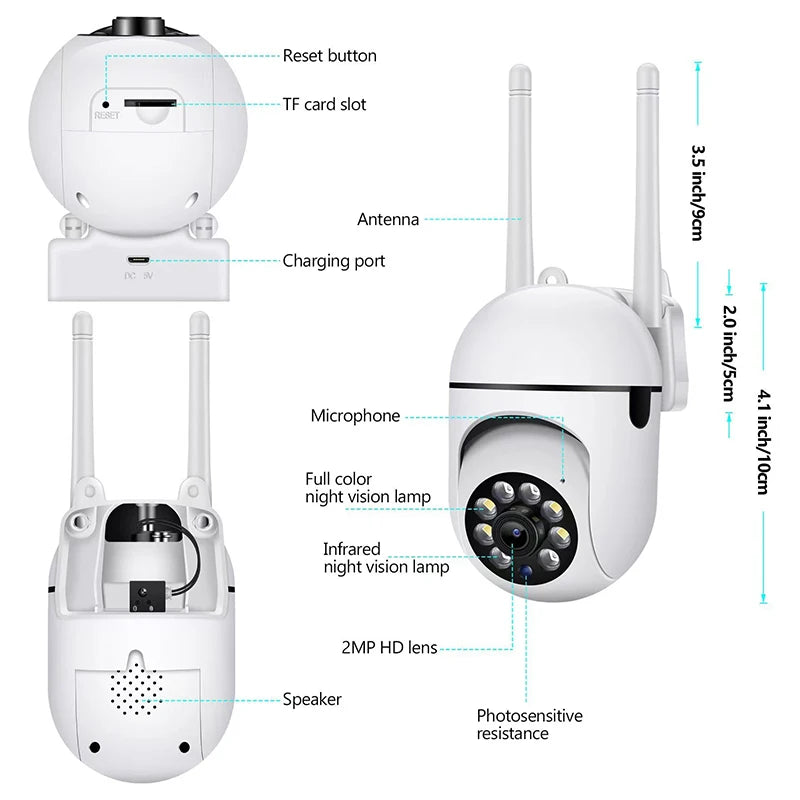 Xiaomi Wireless Security Surveillance PTZ Camera Wifi IP Outdoor 4X Zoom Cameras AI Human Tracking Two-way Audio HD Night Cam