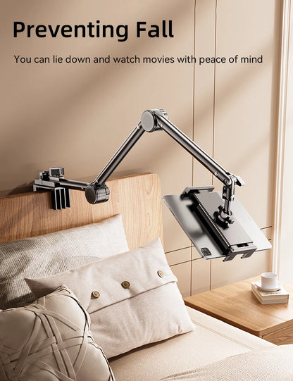 Tablet Holder iPad Desk Stand with 360° Adjustable Foldable Metal Arm Tablet Bracket for Phone Tablet or Other 4~13In Devices