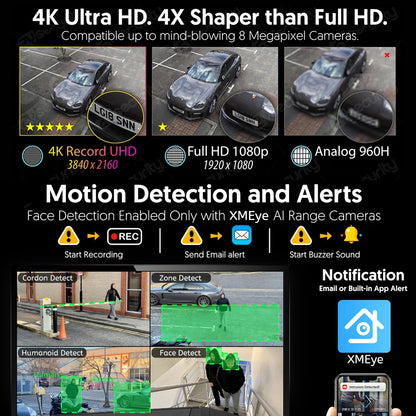 8CH 4K POE NVR With 12" LCD Monitor H.265 Onvif CCTV PoE Network Video Recorder Power Over Ethernet Xmeye 8MP NVR for IP Cameras