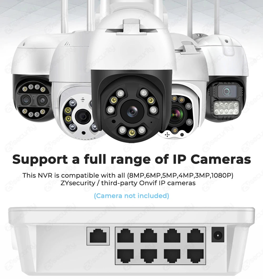 8CH 4K POE NVR With 12" LCD Monitor H.265 Onvif CCTV PoE Network Video Recorder Power Over Ethernet Xmeye 8MP NVR for IP Cameras