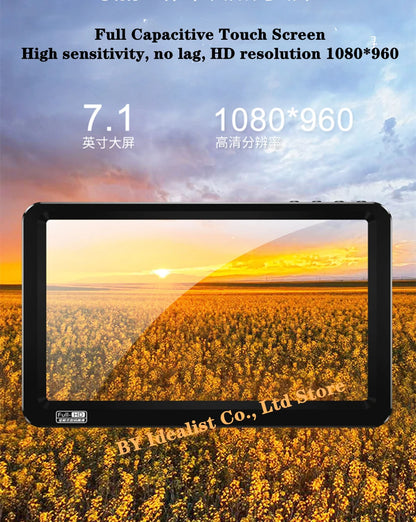 7.1 inch Bluetooth Mp4 Player 64gb Touch Screen Hifi Music Usb Type-c Mp4 Video Player Support TF Card Speaker 6500mAh Battery