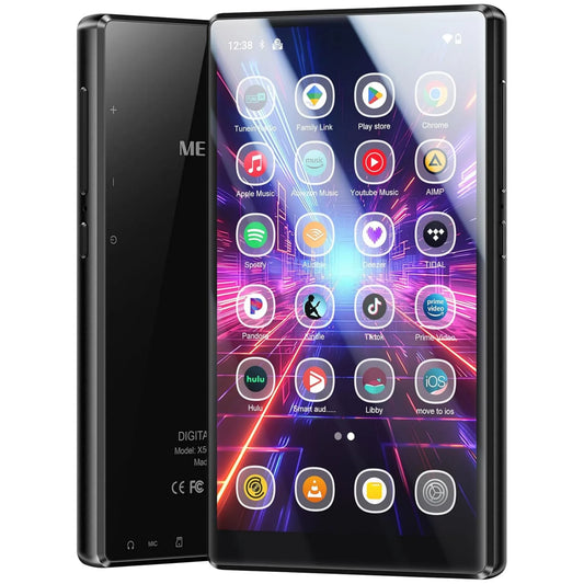 MECHEN 256GB(128+128GB) WiFi MP3 Player with Bluetooth, Android 13 and Wi-Fi Streaming, 5" 1080P IPS Display