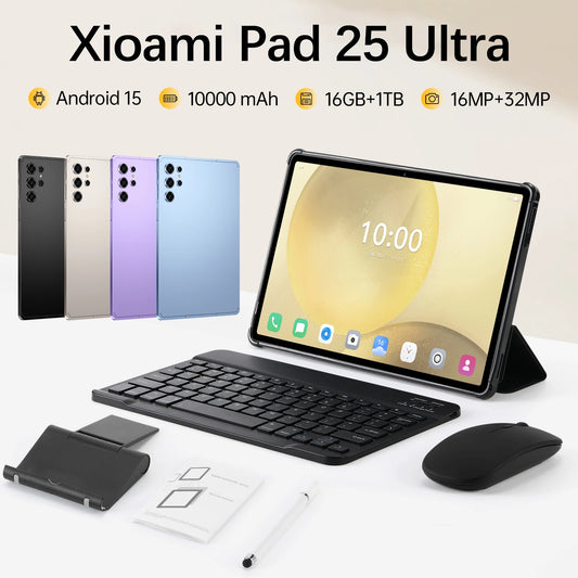HOT Pad 25 Ultra Tablet Android 15 System MSnapdragon 8 Gen3 Core 10.1 inch HD Screen 5G Dual SIM Dual Standby 10000mAh Battery