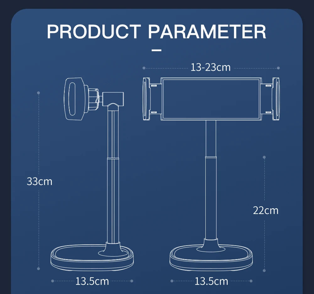 Tablet Stand Portable Aluminum Alloy Phone Tablet Holder for Ipad Phone Stand Adjustable