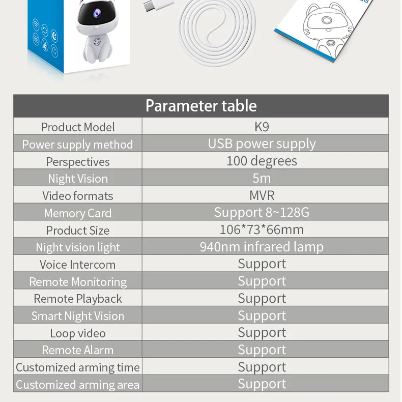WiFi Surveillance Camera Indoor Home Security Baby Monitor V380 HD Smart Cat Wireless Camera Automatic Tracking Two-way Audio