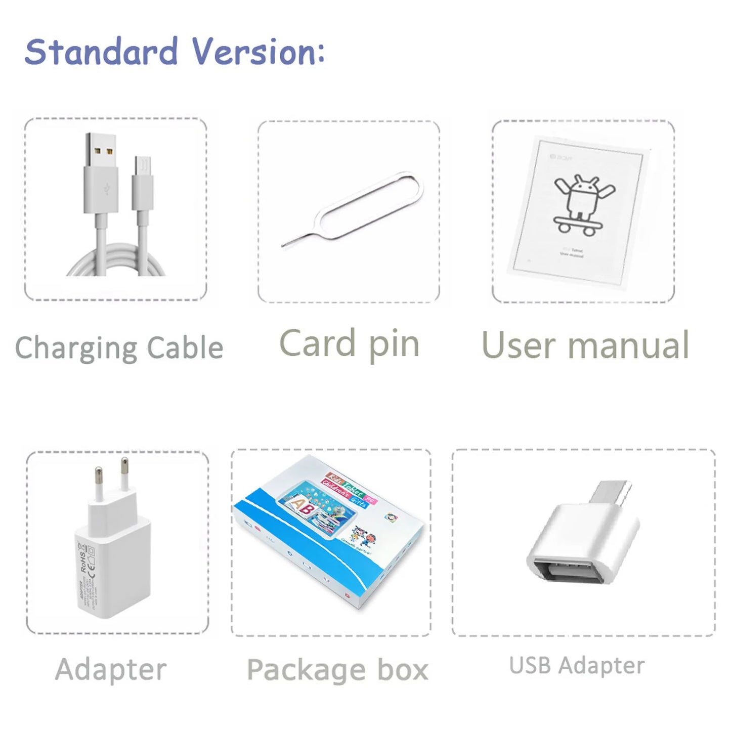 2025 New 5G WiFi 7 Inch Tablet For Children Learning Education Kids' tablets Quad Core 4GB RAM 64GB ROM Dual Cameras Android 13