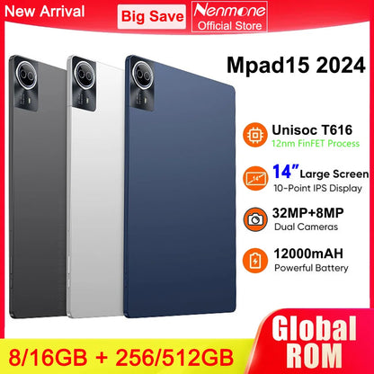 2025 Global Version Super Large Screen 14 inch Tablet Pc Android 14 4G Phone Call 16GB+512GB Tablets 14" GPS 5G WiFi FM 12000mAh