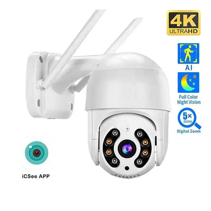 Surveillance Cam iCsee 8MP 4K Wireless PTZ Camera HD 1080P Color Night Vision Wifi IP Camera Outdoor 5MP Ai Auto Tracking CCTV
