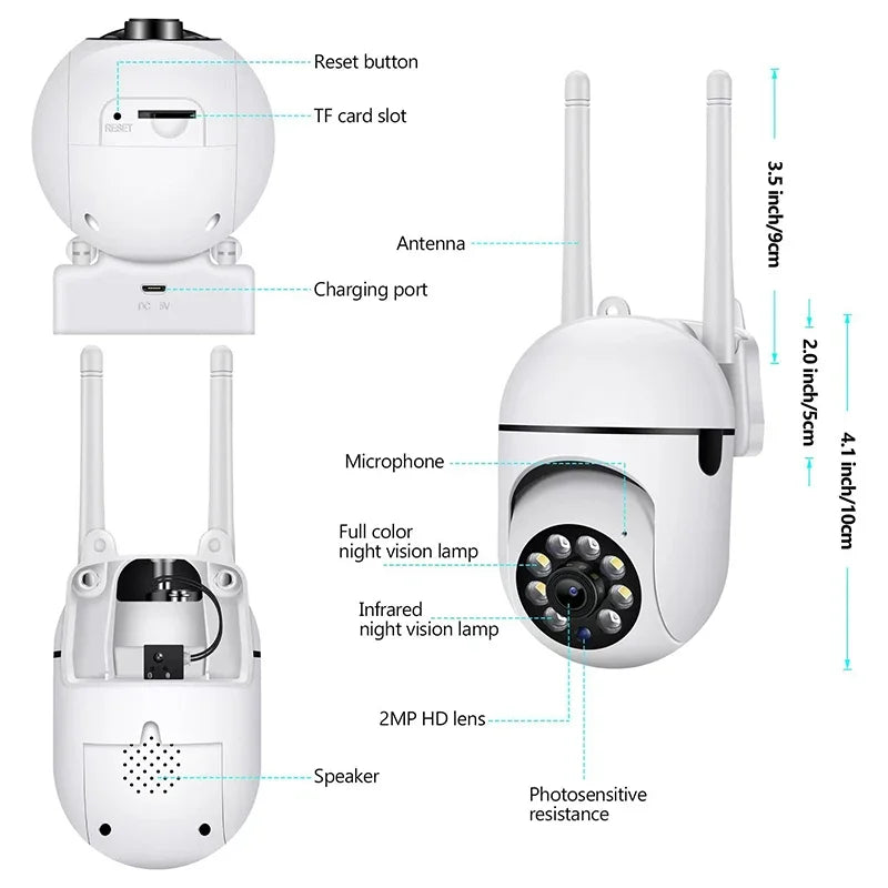 Xiaomi Wireless Security Surveillance PTZ Camera Wifi IP Outdoor 4X Zoom Cameras AI Human Tracking Two-way Audio HD Night Cam