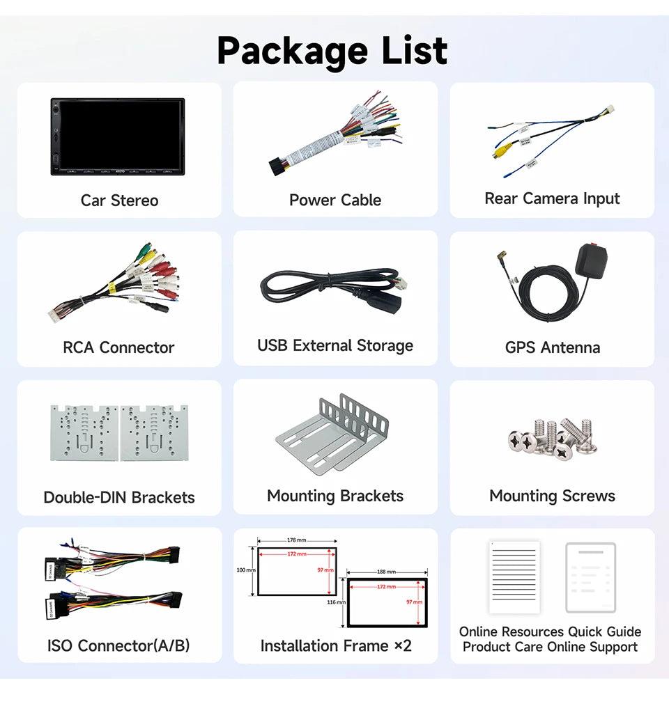 ATOTO Android Double 2 Din Car Stereo 7 inch Automotive Multimedia Player Radio Android Auto Carplay Screen Navigation 2Din A5L