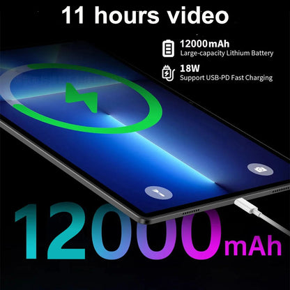 2025 Global Version Super Large Screen 14 inch Tablet Pc Android 14 4G Phone Call 16GB+512GB Tablets 14" GPS 5G WiFi FM 12000mAh