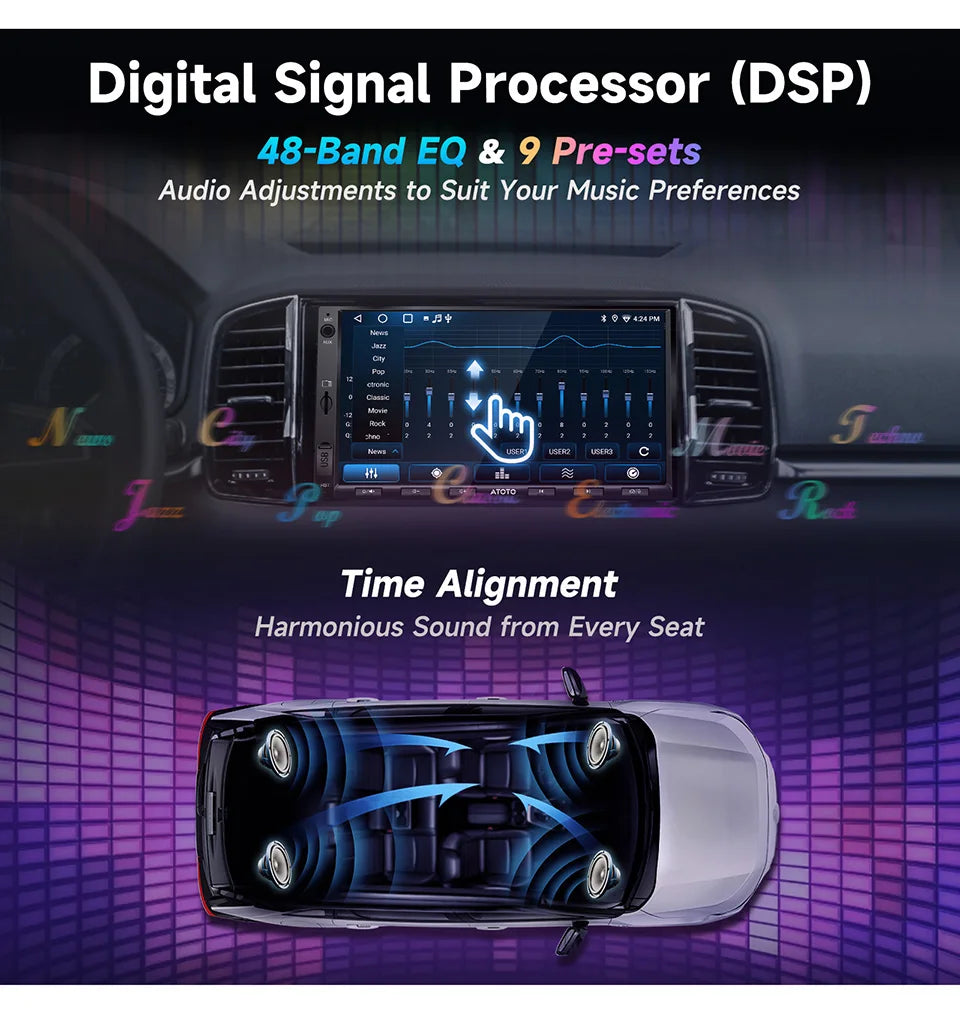 ATOTO Android Double 2 Din Car Stereo 7 inch Automotive Multimedia Player Radio Android Auto Carplay Screen Navigation 2Din A5L