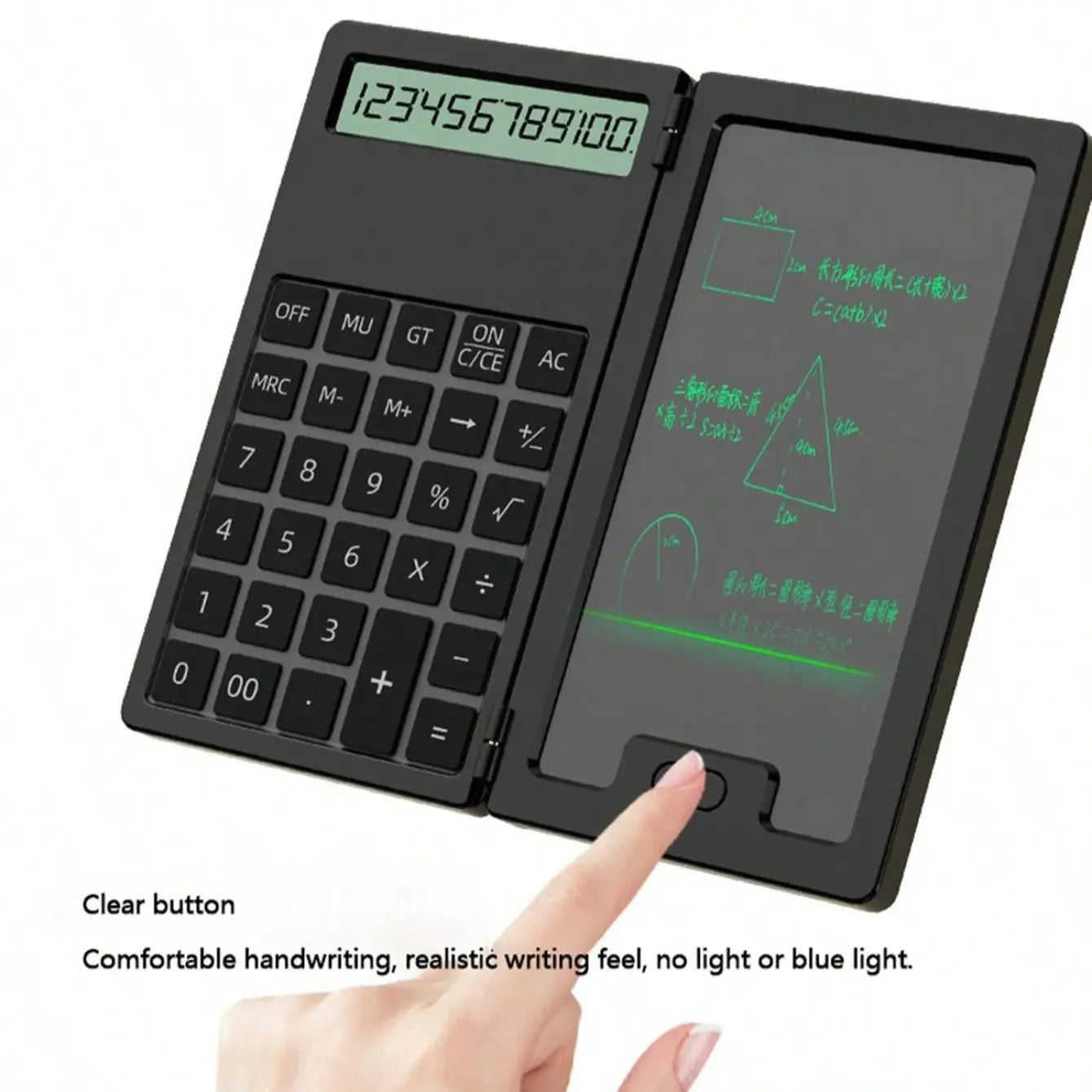 Advanced tablet calculator with LCD touch screen and stylus-as office tools or school supplies, stylish appearance,
