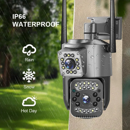 Surveillance Wifi Camera 8MP Smart Home 4G IP Cameras Dual Lens Panorama PTZ Motion Detection Security Outdoor Waterproof Camera