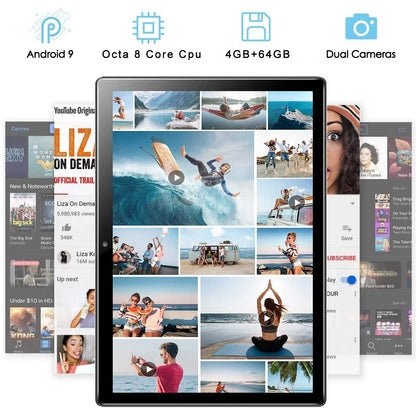 TABLET 10.1 Inch Tablet Android 11 Tablet 6GB RAM 128GB ROM 3G 4G Mobile Phone Call Octa Core 8 CPU AI Speed-up 5000mAh Battery